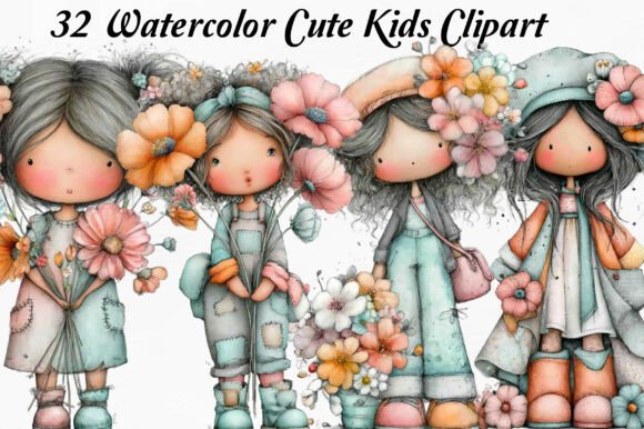 A Designer's Review of the Watercolor Cute Kids Clipart Collection