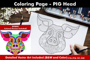 A Designer's Take: The Pig Face Coloring Page for Embroidery