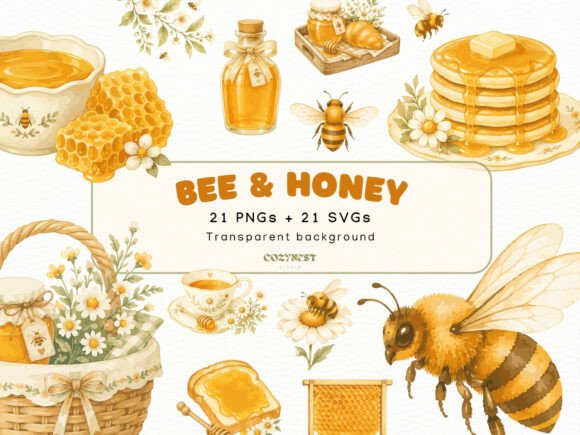 A Designer’s Review of Honey Bee Watercolor Graphics & Illustrations