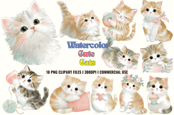 A Designer’s Review: Watercolor Cats Graphics