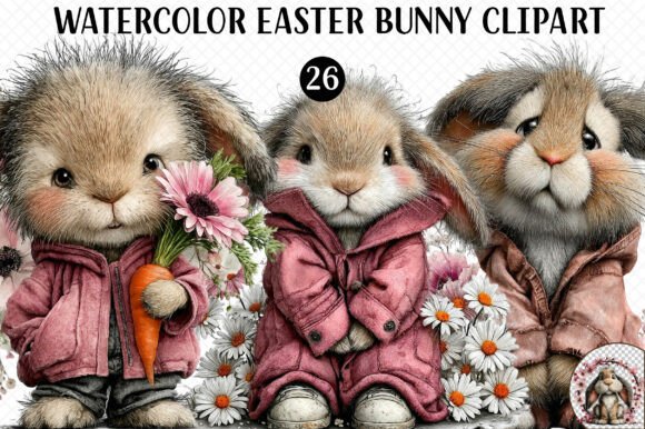 A Designer’s Take on the Watercolor Easter Bunny Clipart