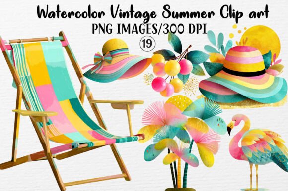 A Graphic Designer's Review of Watercolor Vintage Summer Clipart