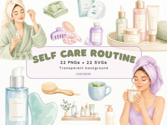 A Review of Modern Self Care Watercolor Graphics