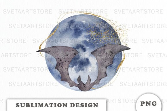 A Watercolor Moon Illustration for Gothic Graphic Design