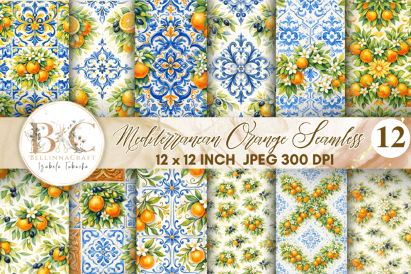 Crafting with Watercolor Orange Seamless Patterns