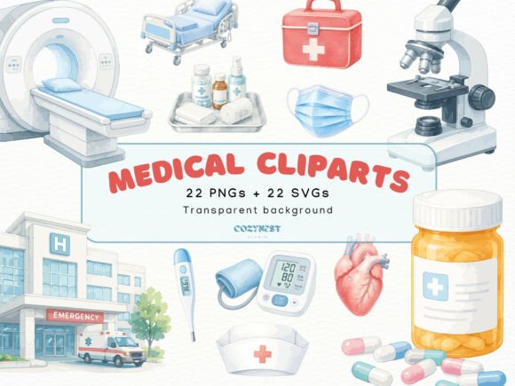 Modern Medical Watercolor Graphics for Brand Storytelling