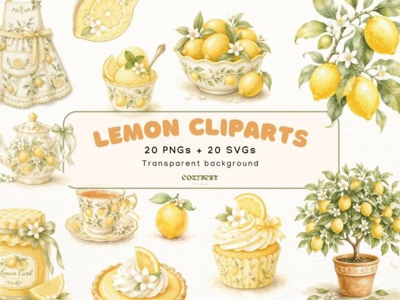 Reviewing Lemon Watercolor Cliparts for Brand Design