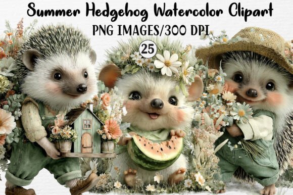 Summer Hedgehog Graphics: A Creator’s Review of Watercolor Illustrations