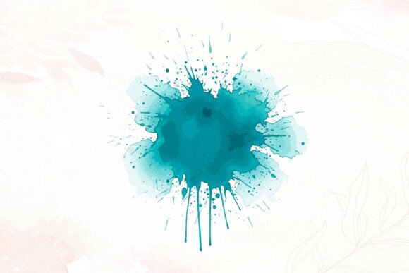 Turquoise Watercolor Blotch Drips: Graphics for Creative Crafters